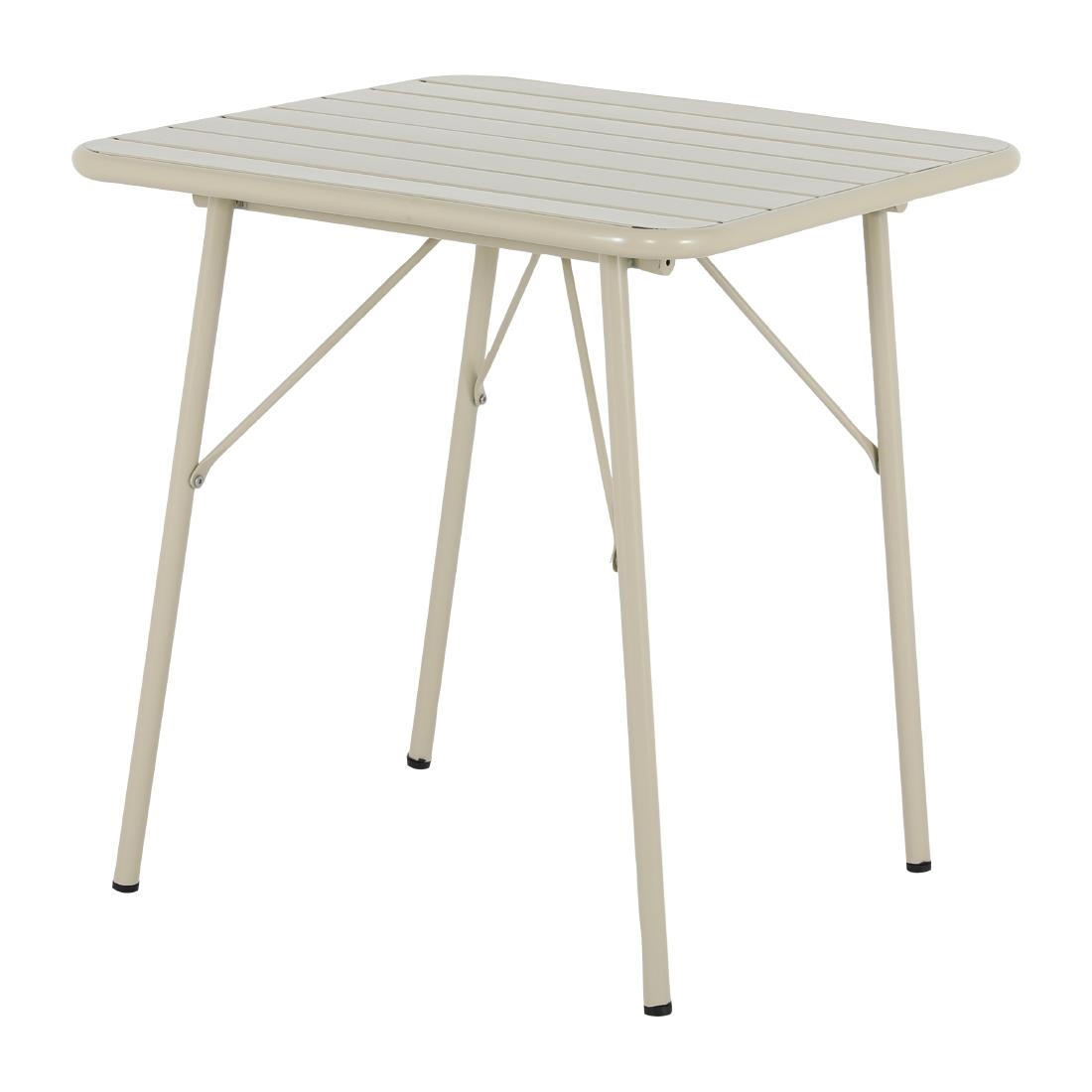 Bolero Amalfi Vierkante Gelat Staal Inklapbare Tafel Taupe 700mm