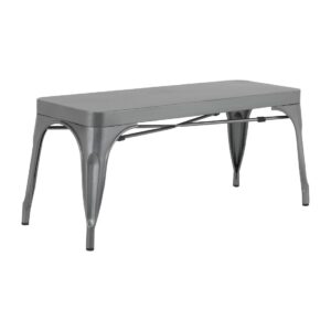 Bolero Bistro Metalen Bank Donkergrijs 1000mm (2 stuks)