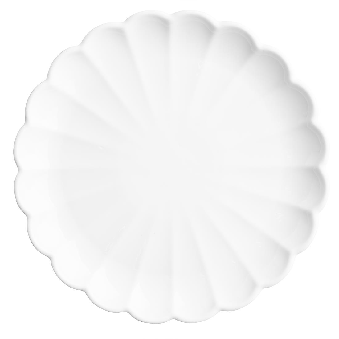 Olympia Bloom Geschulpte Borden Wit 226mm (6 stuks)