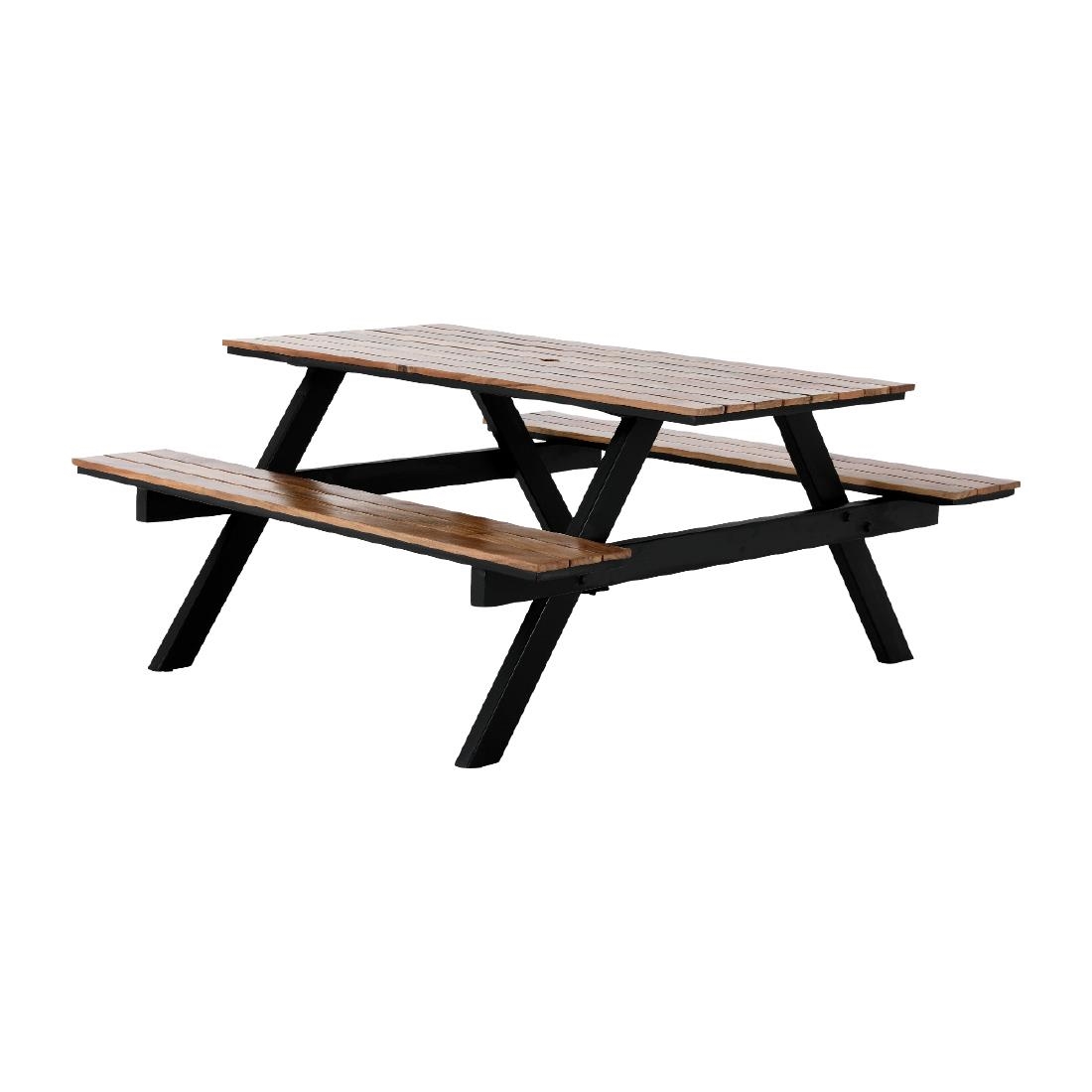 Bolero Acacia rechthoekige picknicktafel bankenset