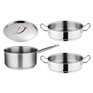 Vogue 3-delige set met steelpan en stomers