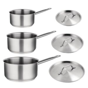 Vogue 3-delige RVS steelpannen set