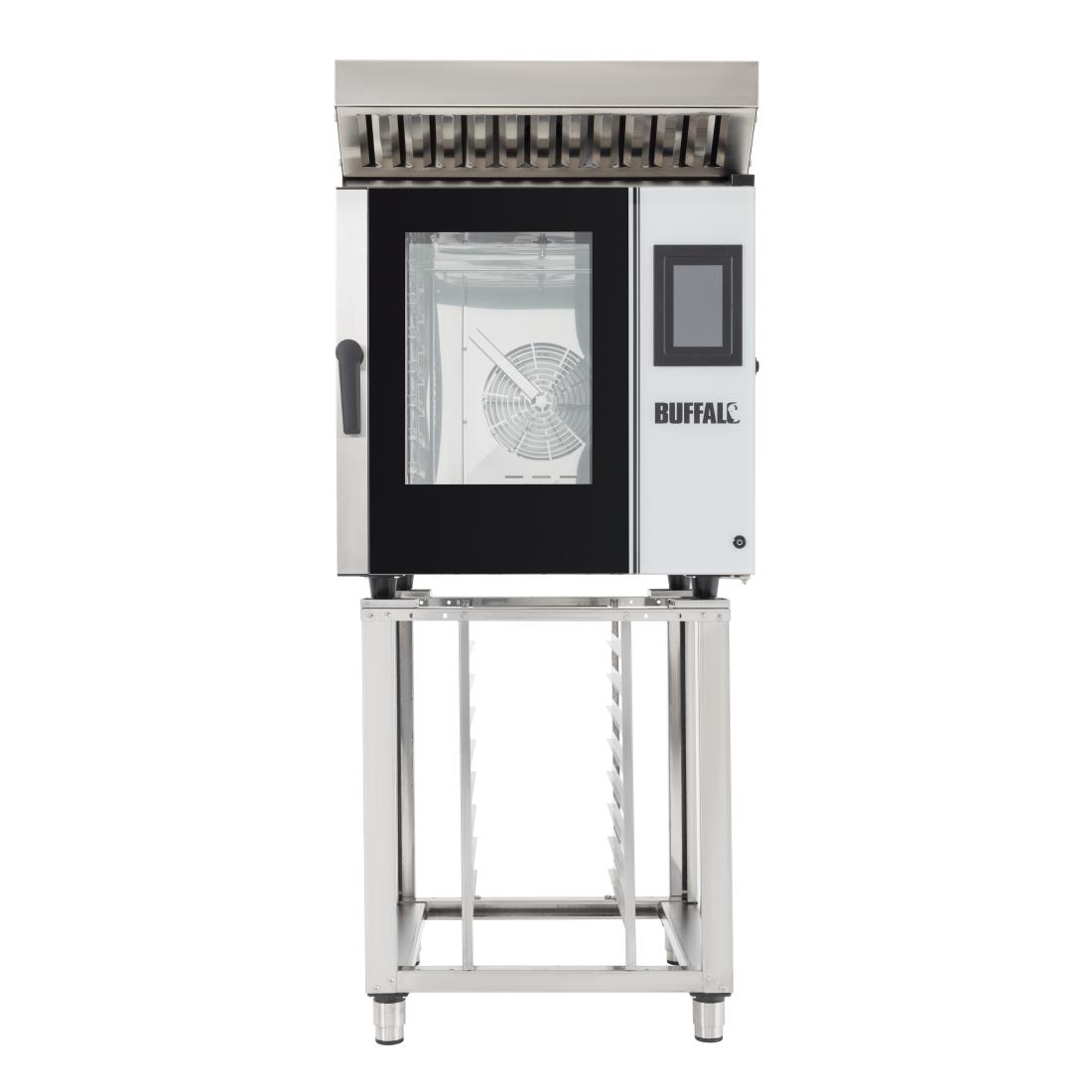 Buffalo Vrijstaande Smart Touchscreen Combi Oven 7 x GN 1/1 Met Installatie Kit En Afzuigkap