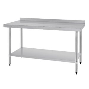 Vogue roestvrijstalen werktafel met achteropstand 1500mm
