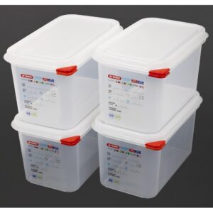 Araven polypropyleen 1/4 gastronorm voorraaddozen 4,3L (4 stuks)