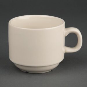 Olympia Ivory stapelbare koffiekopjes 206ml (12 stuks)