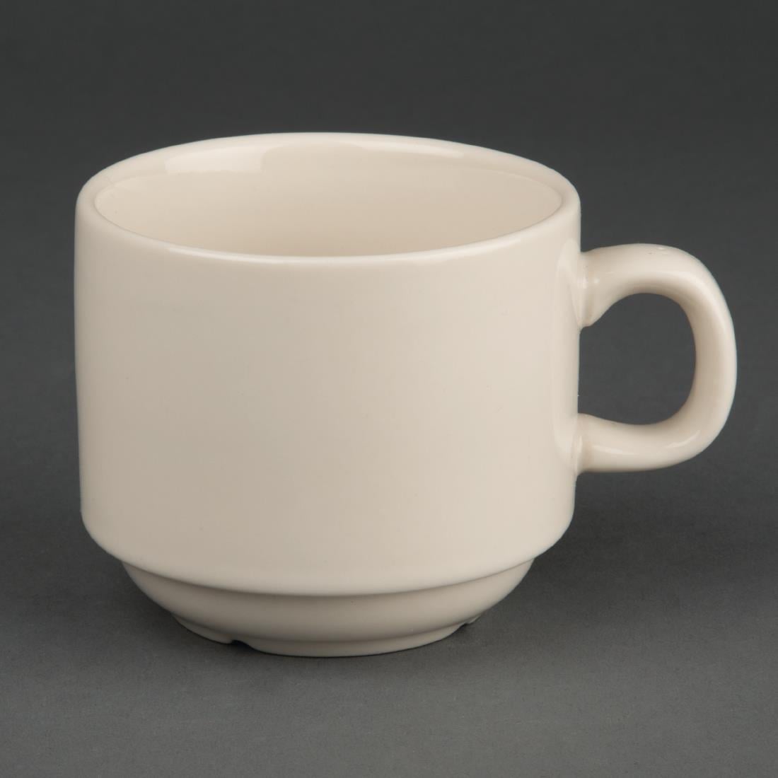 Olympia Ivory stapelbare koffiekopjes 206ml (12 stuks)
