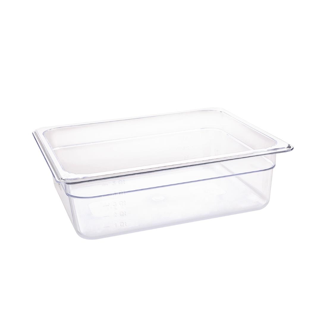 Vogue Polycarbonaat 1/2 GN bak 100 mm transparant