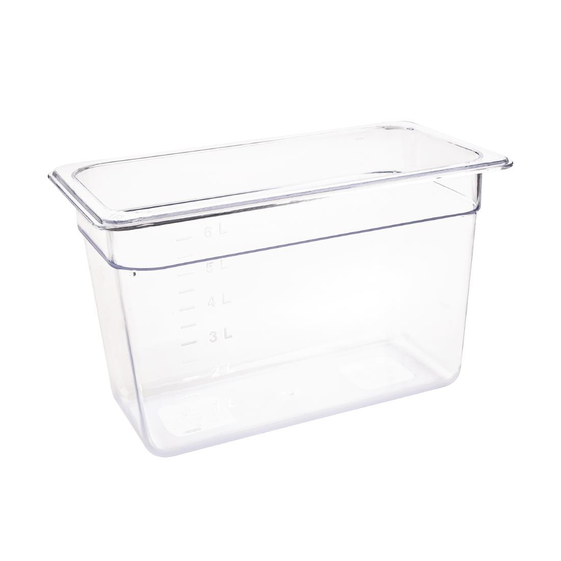 Vogue polycarbonaat bak transparant GN 1/3 200mm