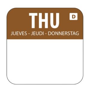 Hygiplas oplosbare blanco kleurcode voedseletiketten donderdag (1000 stuks)