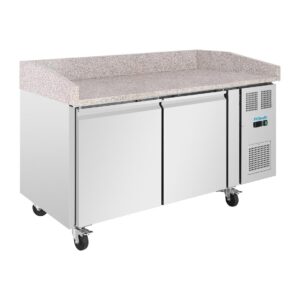 Polar U-serie dubbele deur Pizza Werkbank met Granieten Blad 428L