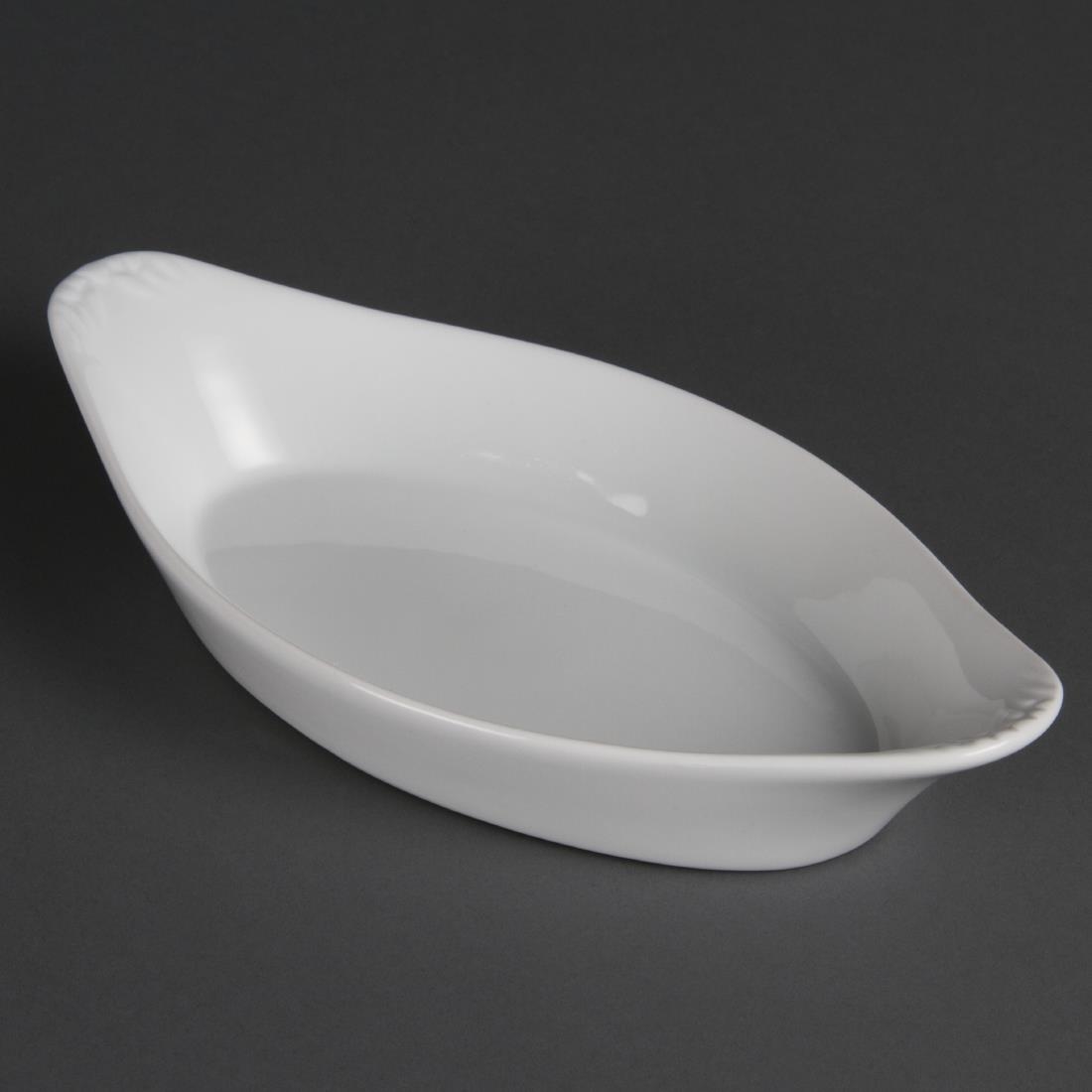 Olympia Whiteware ovale gratineerschalen 25,3x14cm (6 stuks)