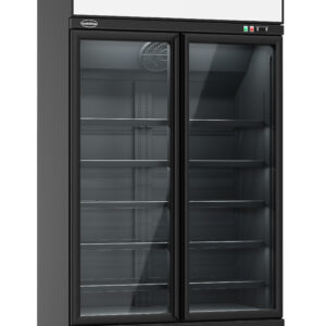 KOELKAST 2 GLASDEUREN ZWART