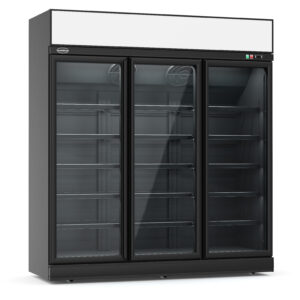 KOELKAST 3 GLASDEUREN ZWART