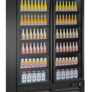 VRIESKAST 2 GLASDEUREN ZWART