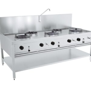 GAS WOKTAFEL 3X17KW + 2X9KW
