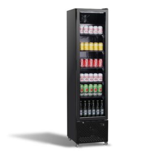 KOELKAST 1 GLASDEUR SMAL ZW